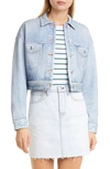Rag & Bone Miramar Cropped Trucker Denim Jacket In Tulip