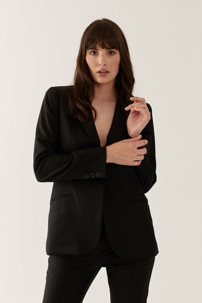 Lindsay Nicholas New York Elizabeth Jacket In Black Tropical Weight Wool