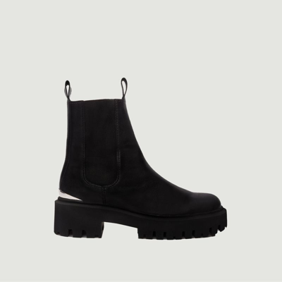 Maje Chelsea Boots With Platform Sole In Noir