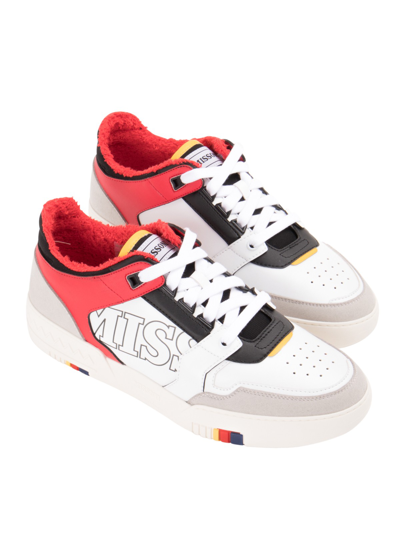 Missoni Logo-print Leather Trainers In Multicolour