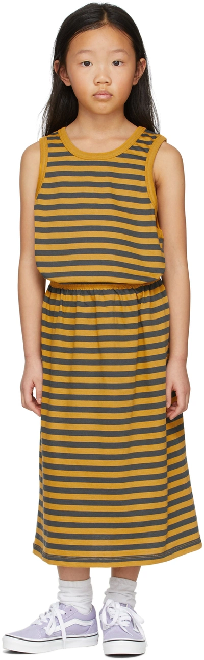Main Story Kids Yellow & Black Stripe Midi Skirt In Ms139sunflowerstripe