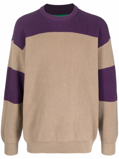 Emporio Armani Sustainability Project - Ribbed Sweater In Brown
