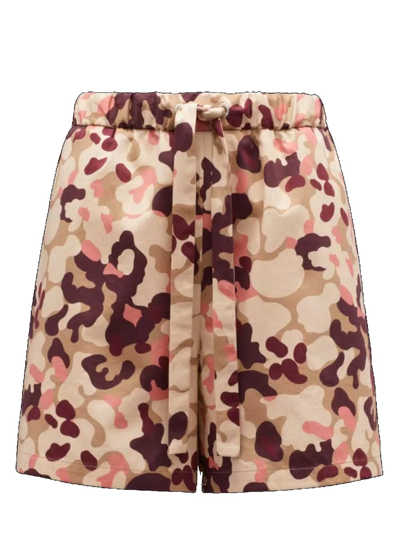 Moncler High-rise Camouflage Cotton Shorts In Multicolore