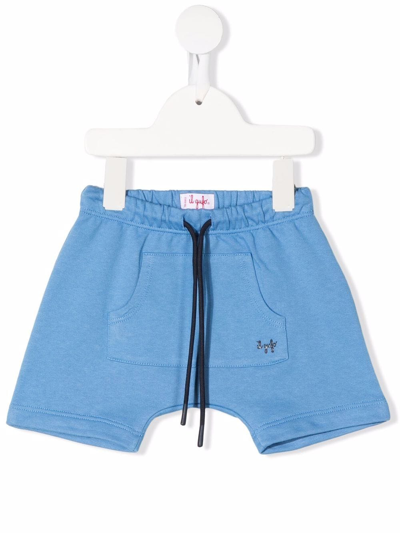 Il Gufo Babies' Cotton Pouch-pocket Joggers In Blue