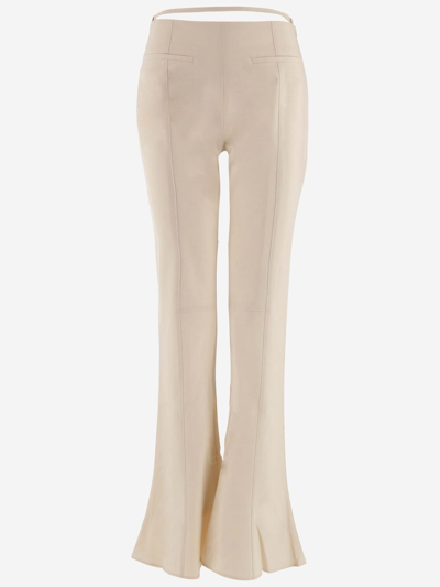 Jacquemus Low Waist Flared Pants In Beige