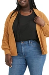 Madewell Bobble Cardigan Sweater In Antique Gold