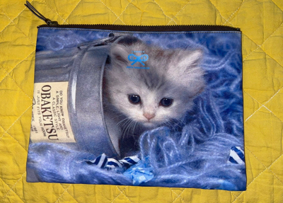 Pre-owned Anya Hindmarch Kitten Nylon Pen Case Makeup Bag Cute
