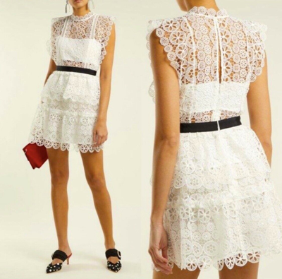 chinese dress ladies Self-Portrait Floral Lace Mini Dress