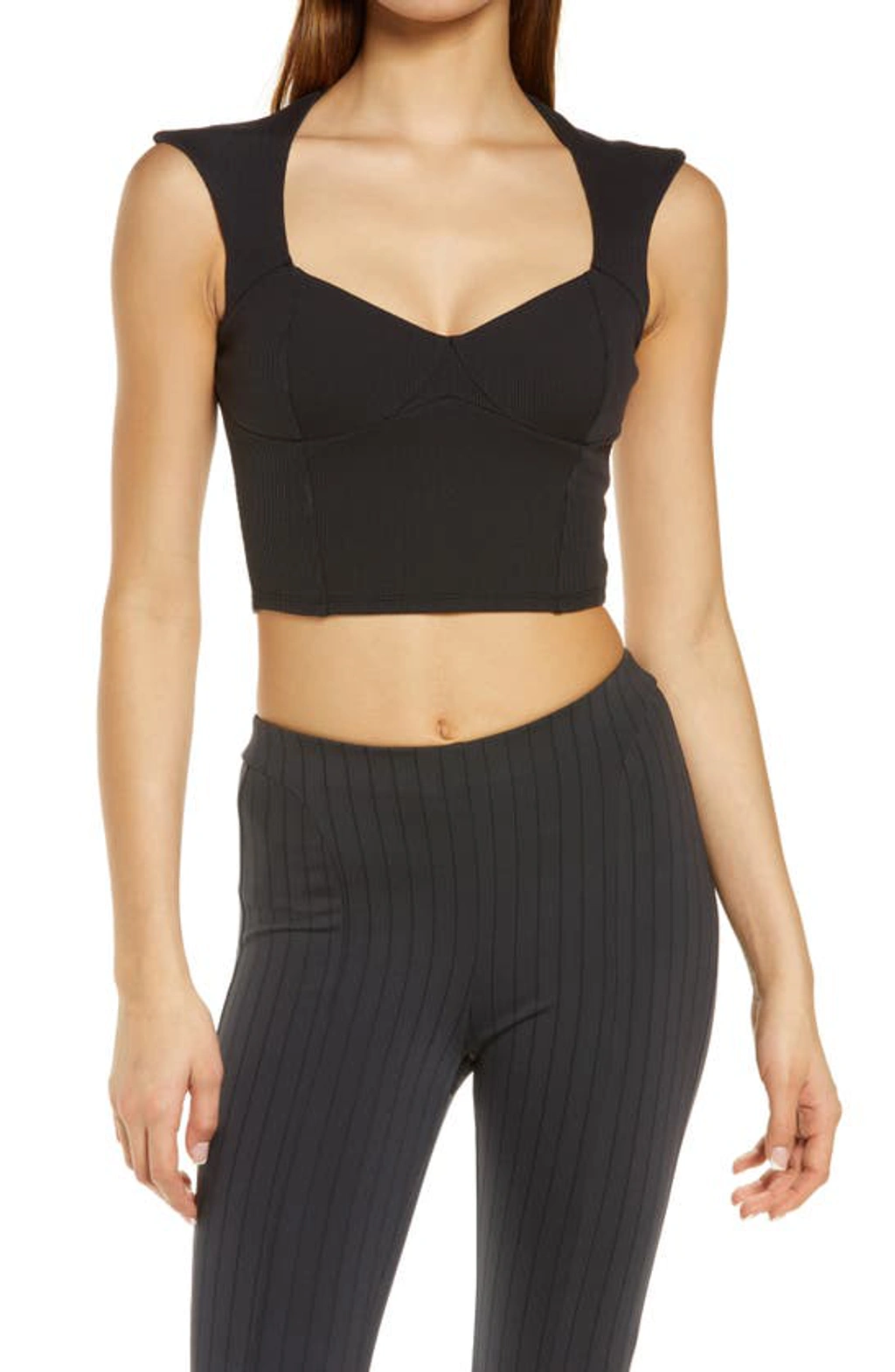 【ALO Yoga】RIBBED SWEETHEART ショート スリーブ 5色 Alo Yoga Ribbed Sweetheart Short Sleeve Shirt In Black