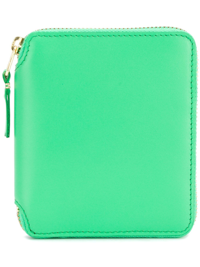Comme Des Garçons Zip Around Wallet In Green