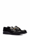 Miu Miu Leather Penny Loafers In Red