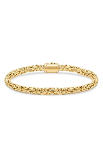 Devata 18k Gold Plated Sterling Silver Byzantine Chain Bracelet