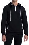 BUGATCHI BUGATCHI QUARTER ZIP COTTON BLEND HOODIE