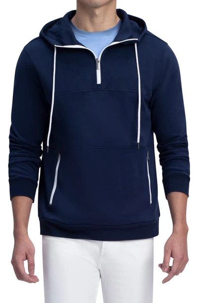 BUGATCHI BUGATCHI QUARTER ZIP COTTON BLEND HOODIE 