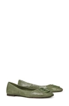 Tory Burch Georgia Snakeskin Medallion Ballerina Flats In Palm Leaf Water Snake
