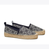 Tory Burch Women's Monogram Platform Espadrille Flats In Navy Logo Jacquard/perfect Navy
