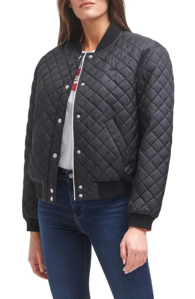 Levi's Fleece Lined Diamond Quilted Jacket In Black