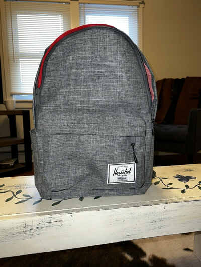 Pre-owned Herschel Classic Backpack - Raven Crosshatch -  Standard Size In Multicolor