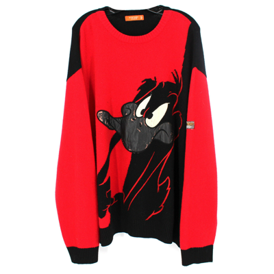 Pre-owned Iceberg History Looney Tunes Donald Duck Red Black Knit 