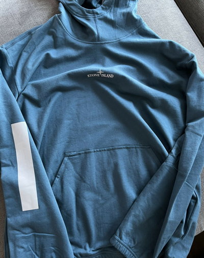 Pre-owned Stone Island Teal Blue Cotton Pullover Reflective