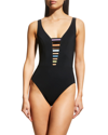 KARLA COLLETTO BEATRIX V-NECK SILENT UNDERWIRE ONE-PIECE SWIMSUIT WITH HIGH BACK