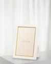 Aerin Piero Leather Photo Frame, 4" X 6" In White