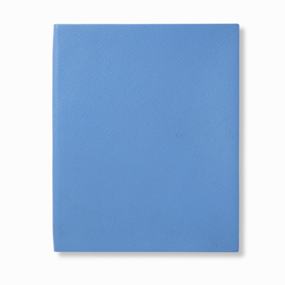 Smythson Plain Paged Portobello Notebook In Panama In Nile Blue