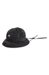 Marine Serre Moon Logo Embroidered Moiré Bell Hat In Black