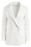 ALICE AND OLIVIA DOUBLE BREASTED FAUX LEATHER BLAZER