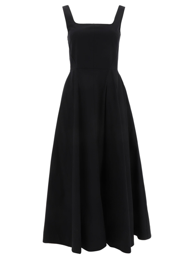 Sportmax Faida Cotton Poplin Dress In Black | ModeSens
