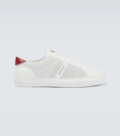 Moncler New Monaco Perforated-leather Trainers In White