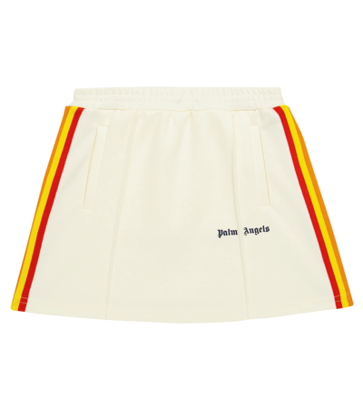 Palm Angels Kids' Jersey Skirt In Off White White