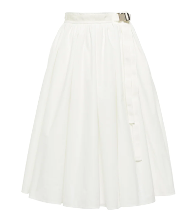 Moncler Adjustable Buckle-belt Skirt In White