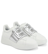 Hogan Rebel H562 Leather Sneakers In Bianco+argento