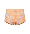 Isabel Marant Neida Quilted Panel Denim Shorts In Yellow
