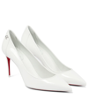 Christian Louboutin Sporty Kate 85mm Patent Soft Lining Red Sole Pumps In Bianco