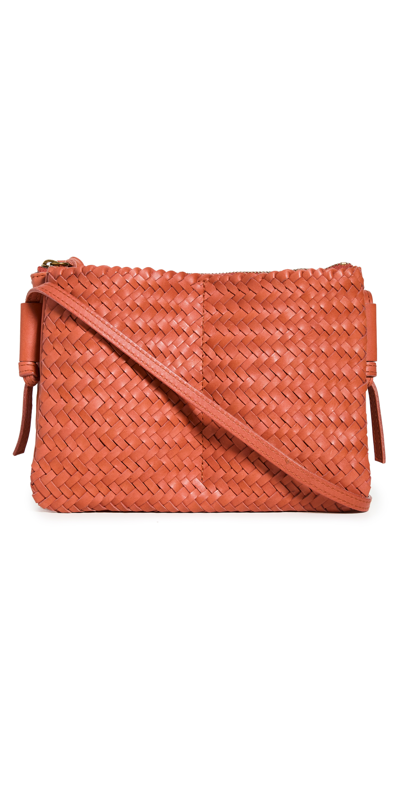 Madewell The Knotted Woven Leather Crossbody Bag In Thai Chili