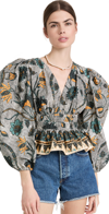 Ulla Johnson Shira Floral-print Blouse In Portofino