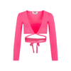 Msgm Top Cropped In Pink &amp; Purple