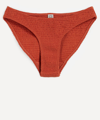 Totême Smocked Mini Bikini Bottoms In Burnt Orange