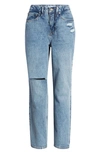 Good American '90s Duster Straight Leg Jeans In Blue950