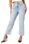 Good American 90s Duster Straight Leg Jeans In Blue951