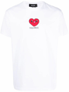 Dsquared2 Heart-motif Logo Cotton T-shirt In White