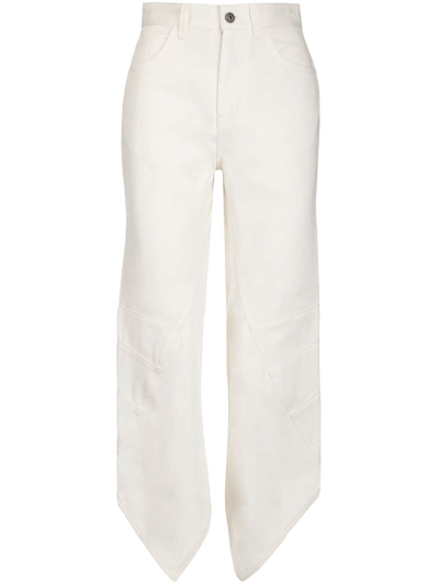 Loewe Wide-leg High-rise Cotton-twill Jeans In White