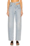 Agolde Broken Waistband High Rise Relaxed Straight Leg Jeans In Sideline In Sideline
