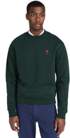 Ami Alexandre Mattiussi Ami De Coeur Sweatshirt In Vert Sapin