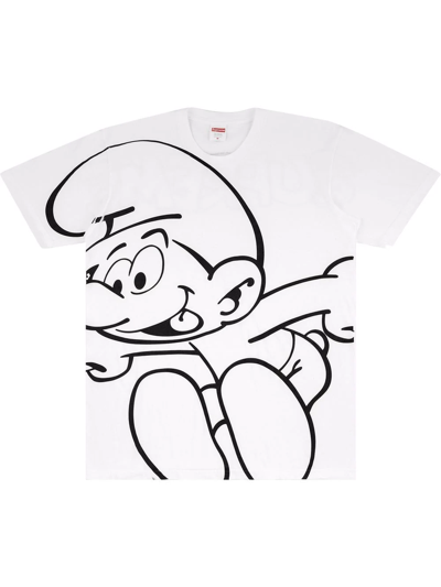 Supreme X Smurfs Short-sleeve T-shirt In White