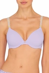 Natori Pure Luxe Full Fit Coverage T-shirt Everyday Support Bra (38b) Women's In Grape Ice,citrine