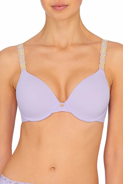 Natori Pure Luxe Full Fit Coverage T-shirt Everyday Support Bra (38b) Women's In Grape Ice,citrine