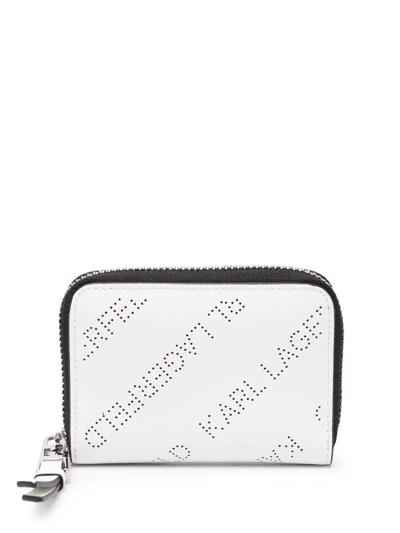 Karl Lagerfeld Punched-logo Leather Purse In White